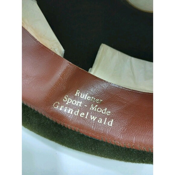 Vintage Wool Fedora Hat Green Rope Band German Austrian Swiss Haugsburger Felt - Picture 7 of 9